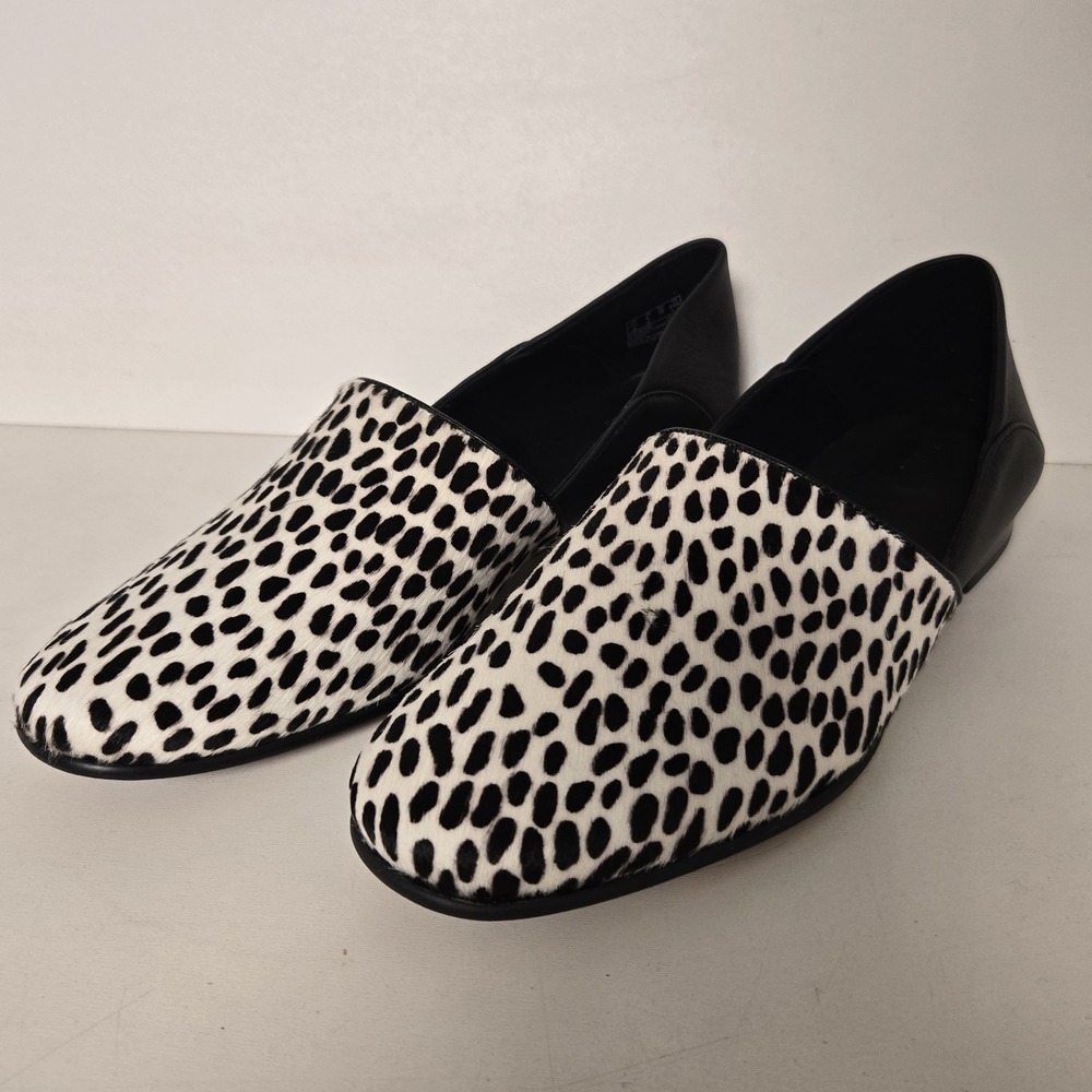 Clarks Pure Tone Women's Size 8 M Black White Leather Flat Comfort Loafers